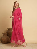 Gosriki Women'S Cotton Blend Straight Printed Kurta With Pant & Dupatta (Kamita Pink-Gs_S_Pink_Small),Pink,,B0D83RYLDJ