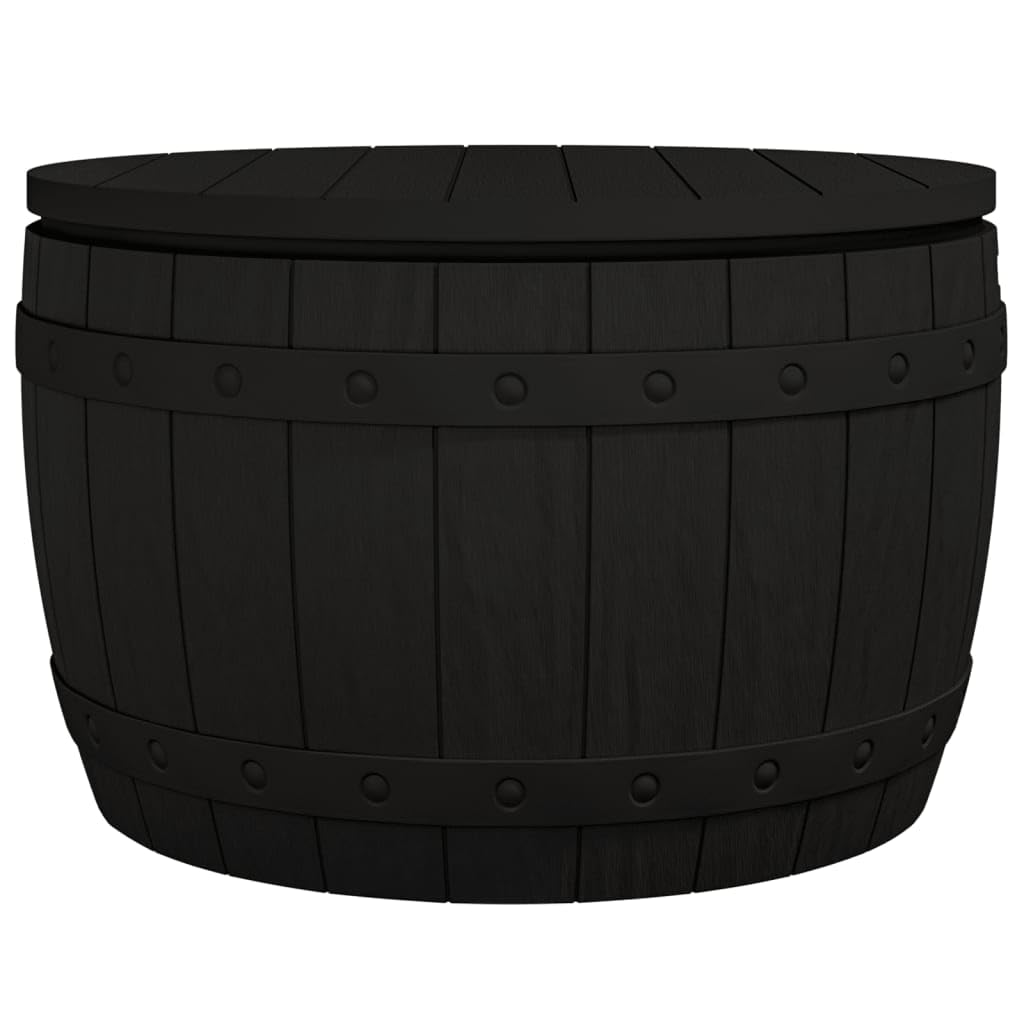 Vidaxl 3-In-1 Patio Storage Box - Multifunctional Outdoor Furniture - Durable Polypropylene - Imitation Wood Texture Design - Convenient Storage Capacity - Black