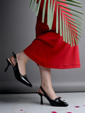Shoetopia Casual Glossy Upper Detailed Black Pumps For Women /Eu38,Black,5,B0DTG8D56G