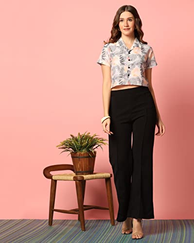 Toplot Women'S Casual Printed Crop Shirt With Half Sleeve Pack Of 2 (Combo-5059-Tre-Wht-Xl),Tree-White,,B0CFTWLS8D