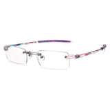 Visualites 1 Purple Monet 2.00 Power Lightweight Rimless Reading Glasses For Men and Women