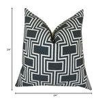 Plutus Brands Plutus Conduit Espresso Handmade Throw Pillow, 24 X 24, Black/White