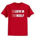 Adro Believe In Yourself Design Printed T-Shirt For Men (Rnr-S36-You-Rd_Red_2Xl)