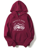 Adro Men'S Cotton Neck Hooded Sweatshirt (H-M-Ame-Mr_Maroon_S)