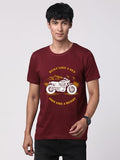 Adro Men'S Royal Bike Design Printed 100% Cotton T-Shirt - Regular Fit, Printed T-Shirts For Men (Rn24-Ryl-Mr_Maroon_M)