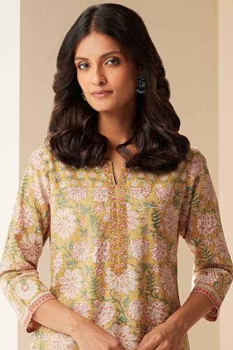 Kurta Set: Ethnicity For The Modern Woman: Redefine Your Style With Our Printed Sets, Blending Tradition And Contemporary Fashion! Yellow Yellow S
