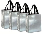 JOURNEY JOY mini silver FABRIC MATTALIC bags for GOODIES, kids return gift, small gifts, birthday parties, (size extra small) 7