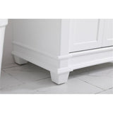 Elegant Decor Wesley 30 Steel And Solid Wood Single Bathroom Vanity Set - White