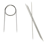 HimmuS Fashion Hub Combo Of Circular Fix Aluminium Knitting Needle No.9 (80Cm) (Pair Of 1) & Double Sided Aluminium Knitting Ne