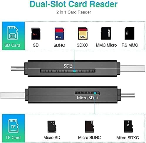 Vanja USB C SD Card Reader USB 3.0, Micro SD Card Adapter Memory Card Reader Used for SD TF SDXC SDHC MMC RS-MMC Micro SD Micro
