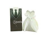 TRENDYNEST 100pcs Tuxedo Groom Bridal Ribbon Candy Boxes Box Wedding Party Favour Gift| Wedding Party Gift | Return Gift