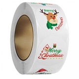 ATORSE 4x500Pcs Christmas Stickers Roll for Card Making Handmade Crafts Gift Wrapping Style C