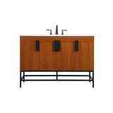 Elegant Decor Indoor Modern Under Sink Bathroom Fixtures Storage Organizer Cabinet 72 Inch Double Bathroom Vanity - Black