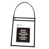 Shop Ticket Holder With Strap, Black, Stitched, Both Sides Clear, 9 X 12, 15/Bx, 41922