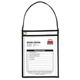 Shop Ticket Holder With Strap, Black, Stitched, Both Sides Clear, 9 X 12, 15/Bx, 41922