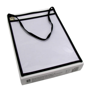 Shop Ticket Holder With Strap, Black, Stitched, Both Sides Clear, 9 X 12, 15/Bx, 41922