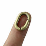 TANJUN Carabiner Metal Spring Key Ring, 10 PCS Spring Keyring Buckle, Oval Ring for Bags,Purses (Bronze)