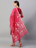 Gosriki Women'S Chanderi Cotton Straight Printed Kurta With Pant & Dupatta (Natkat Pink-Nw-Gs_Xxl_Pink_Xx-Large),Pink,2,B0CLH8KC3Q