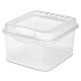 Sterilite FlipTop, Stackable Small Storage Bin with Hinging Lid, Plastic Container to Organize Desk at Home, Classroom, Office, Clear, 1-Pack
