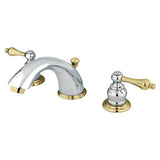Kingston Brass Kb974Al Victorian Widespread Lavatory Faucet With Metal Lever Handle, Polished Chrome And Polished Brass,8-Inch A