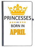 Udnag Ruled Notebook Diary Birthday | Princesses Are Born In April, [A5 80Pages 80Gsm]