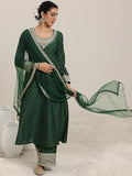 Libas Women'S Chanderi Silk Kurta Set (49281_Green Green M