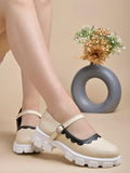 Shoetopia Round Toe Cream Mary Janes Bellies For Women & Girls /Eu41,Beige,8,B0DK7B2Z58