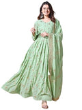 Wedani Women'S Georgette Anarkali Dress Green,GREEN,L