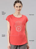 Enamor Women'S Slim T-Shirt (E131_Candy Red Universe Graphic S)