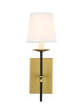 Living District Eclipse 1-Light Metal & Fabric Wall Sconce In Brass/Black
