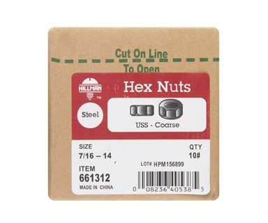 10# Fin Hx Nuts 7/16-14 (Pack Of 1)