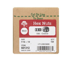 10# Fin Hx Nuts 7/16-14 (Pack Of 1)