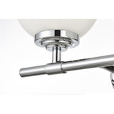 Living District Ansley 2-Light Iron & Glass Bath Sconce In Chrome/Frosted White