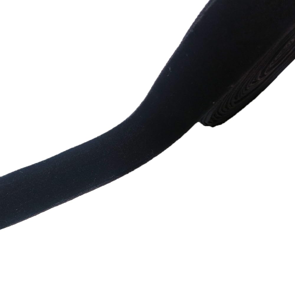 8 Yards 1(25mm) Velvet Ribbon for Wedding Christmas Gift Box Wrapping Bow Making Bouquet Wrap DIY Craft Decor (Black, 1x8Yds