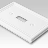 Amerelle 149Tw Chelsea Wallplate, 1 Toggle, Steel, White, 1-Pack