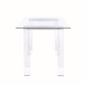 Amaturo Clear Acrylic Sawhorse Writing Desk
