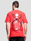 ADRO Oversize T Shirt for Men | Drop Shoulder Cotton T Shirt | Anime Oversize T-Shirt | Luffy T Shirt Gear 5| Trendy Front and Back Printed T Shirt|OVR24-L1-ANI-RD-S Red,Red