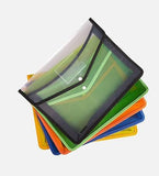Sejas Collections Transparent File Folder Set With Button Lock For A4 Size Documents (Pack Of 5) (MultiColour)