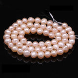 Natural Pearl Beads 100% Freshwater Natural Round Pink Pearl Loose Beads (2 Strands) with Hole 7-8mm one Strand 14.2 inch for Je