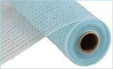 10 inch x 30 feet Deco Poly Mesh Ribbon (Light Blue, Light Blue Foil)