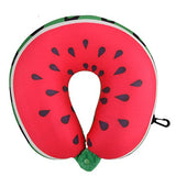 Futaba Fruit Cut U Shaped Cotton Travel Pillow Cushion Water Melon