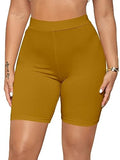 KYDA Women's Anti Bacterial Cycling Shorts Under Skirt Biker Shorts High waist Stretchable Yoga Shorts & Gym Workout Skin Fit Shorties(MustardYellow_L),Mustardyellow