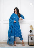 Fabnex Kurta Set For Women | Women Kurta Set With Dupatta | Women Kurta Sets Kurtis | Women Kurta Pant Set (K-94-95) (In, Alpha, Xl, Regular, Blue)