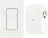 GE Wireless Remote Wall Switch Light Control, No Wiring Needed, 1 Grounded Outlet, Off White Paddle, PlugIn, Up to 100ft Range,