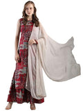 Gosriki Women'S Rayon Blend Straight Printed Kurta With Palazzo & Dupatta (Bagmati Maroon-Gs_M_Maroon_Medium),Maroon,,B0DJWG755W