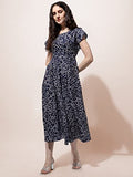 Oomph! Women'S Western & Fusion Wear Midi Dresses For Women Beach Blue - Md518,BlueApparel,L