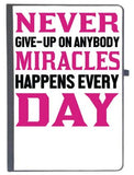 Udnag Ruled Notebook Diary Never Give Up On Anybody, [A5 80Pages 80Gsm]