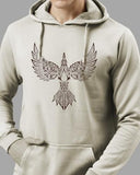 Adro Men'S Cotton Neck Hooded Sweatshirt (H24-Bird-Ws_White Sand,White SandApparel,2XL