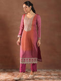 Libas Women'S Silk Blend Kurta Set (49507H_Pink