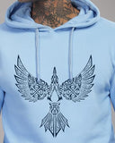 Adro Men'S Cotton Neck Hooded Sweatshirt (H24-Bird-Sk-L_Sky Blue)